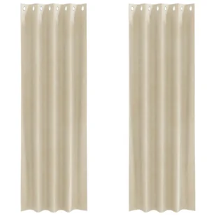Zasłony vidaXL Kremowe Poliester 140 x 245 cm Wstawki dekoracyjne - Zasłony Zasłony vidaXL Kremowe Poliester 140 x 245 cm Wstawki dekoracyjne - Zasłony - miniaturka - grafika 1