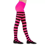 Dodatki do strojów karnawałowych - RAJSTOPY PASKI CZARNO-RÓŻOWE-4-6 - miniaturka - grafika 1