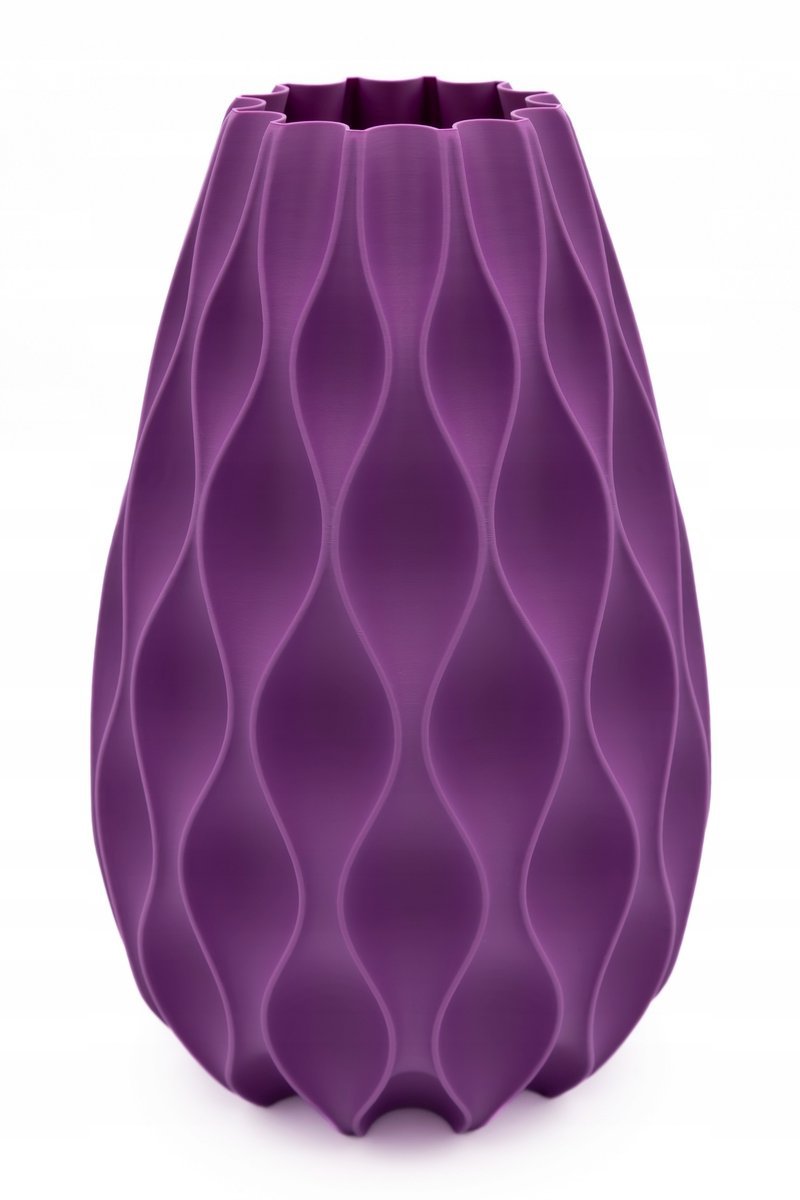 Nowoczesny wazon na suche kwiaty / LEGO - fioletowy matowy, nietłukący 20cm