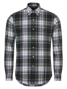 Polo Ralph Lauren Koszula męska - Custom Fit Mężczyźni Modern Fit Bawełna zielony|niebieski|biały w kratkę, S - Koszule męskie - miniaturka - grafika 1