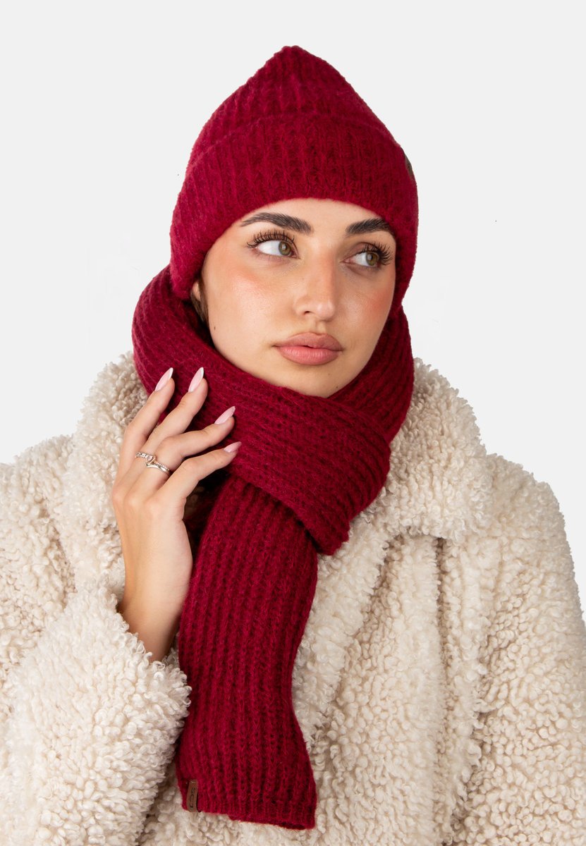 KOMPLET DAMSKI CZAPKA SZALIK ZIMOWY CIEPŁY Polskiej produkcji 501 -21