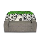 Zestawy mebli dla dzieci - DZIECIĘCA SOFKA KANAPA ROZKŁADANA PIANKOWA BEZPIECZNA MATERAC  PIŁKA NOŻNa - miniaturka - grafika 1