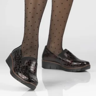 Skórzane półbuty Filippo DP3160/23 BG bordo - Półbuty damskie - miniaturka - grafika 8