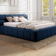 Meble do sypialni - Łóżko ze skrzynią 180 x 200 cm - Tkanina - Ciemnoniebieski - FORVIK II marki Pascal Morabito - miniaturka - grafika 1