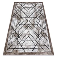 Dywany - Dywan nowoczesny COZY Tico, geometryczny - Strukturalny, dwa poziomy runa brązowy 80x150 cm - miniaturka - grafika 1