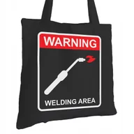 Torby i wózki na zakupy - Torba Bawełniana dla Spawacza Czarna Na Prezent ekologiczna Trwały Nadruk - miniaturka - grafika 1