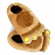 Kapcie damskie - Kapcie Hobbit Wielka Stopa Pluszowe Brązowe - miniaturka - grafika 1