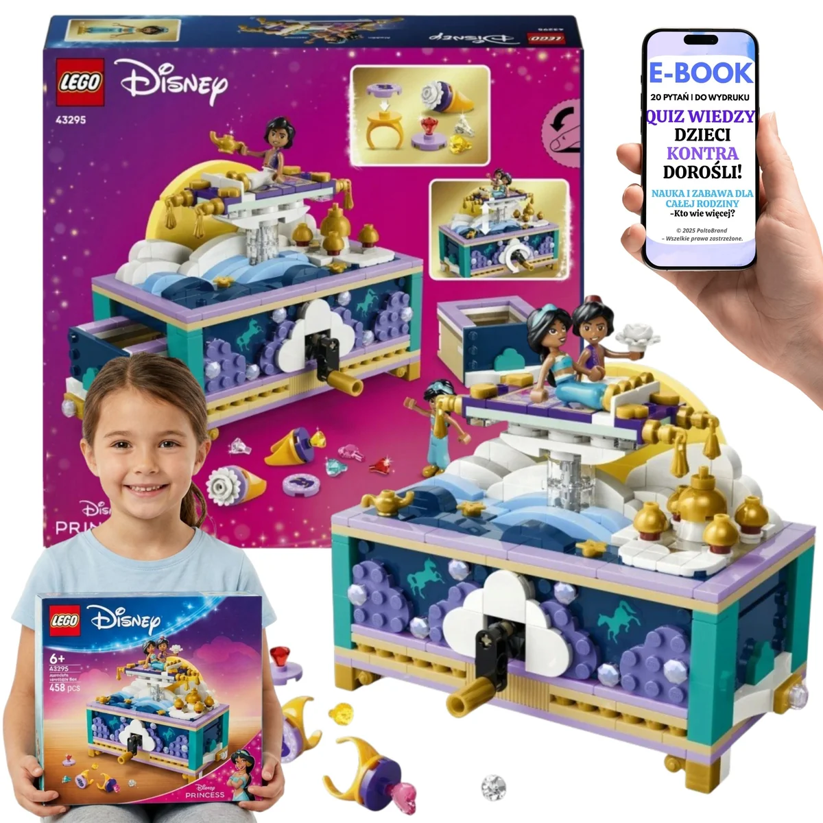 LEGO Disney Princess Szkatułka Dżasminy Klocki Konstrukcyjne Prezent Urodzinowy Dla Dziecka 6+ 43295