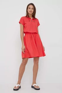 Sukienki - Emporio Armani sukienka kolor czerwony mini rozkloszowana - grafika 1