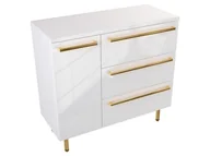 Szafki łazienkowe - Szafka Stojąca Z Blatem ATH 90 cm K Prawa - Biały Wysoki Połysk - Uchwyty Złote Polerowane - miniaturka - grafika 1