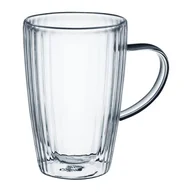 Szklanki - Zestaw 2 szklanek Curly termicznych z uchwytem 450 ml transparentny - miniaturka - grafika 1