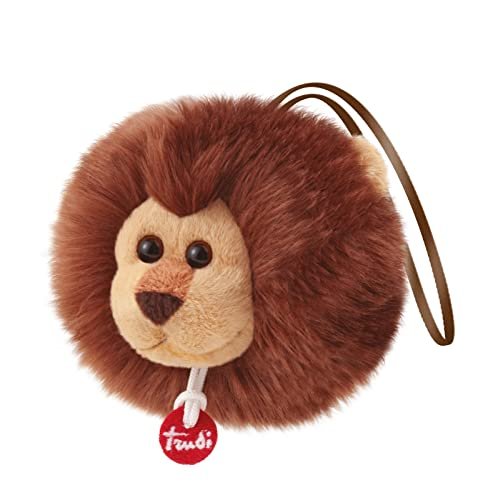 trudi 29140 Charms lew ok. 10 cm, rozmiar XXS, puszysta zawieszka z pluszu, wysokiej jakości pluszak z miękkimi materiałami i satynową wstążką, nadaje się do prania, pluszowa zabawka do