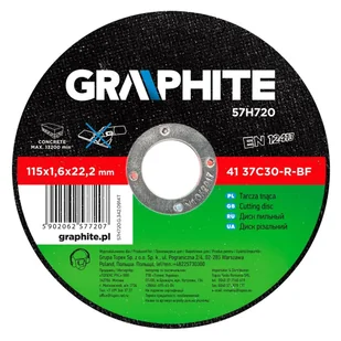 Graphite Tarcza tnąca do kamienia 115x1,6x22mm 57H720 - Materiały ścierne - miniaturka - grafika 2