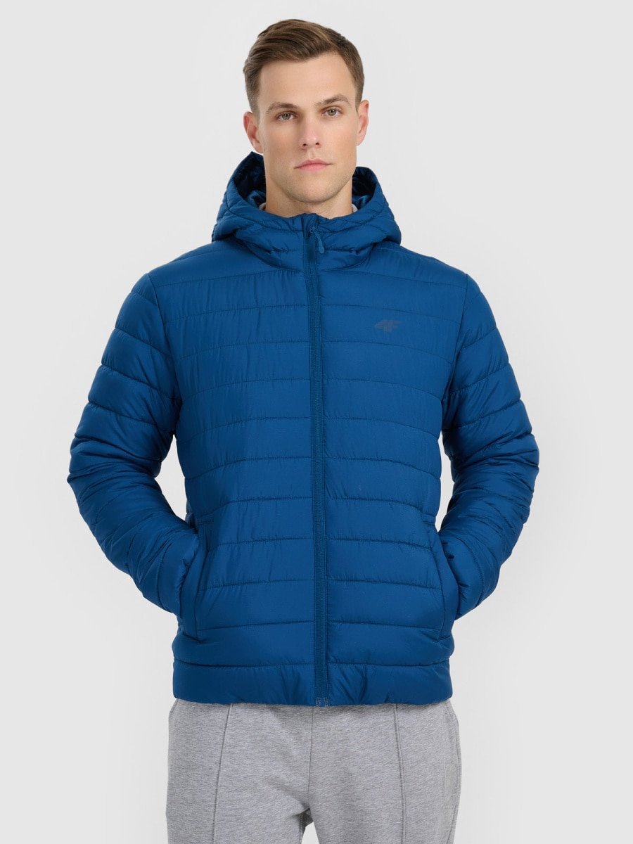 Męska kurtka puchowa z kapturem 4F 4FWAW25TDJAM598-30S Niebieski XL