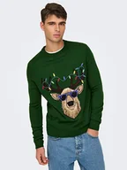 Swetry męskie - ONLY & SONS Sweter w kolorze zielonym - miniaturka - grafika 1