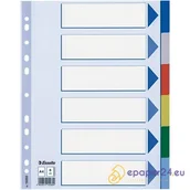 Przekładki do segregatorów - PRZEKŁADKI PLASTIKOWE 6 KARTEK ESSELTE PP A4 KOLOROWE - miniaturka - grafika 1