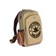 Plecaki - Naturalny konopny plecak z liściem konopi (mix wzorów) - miniaturka - grafika 1