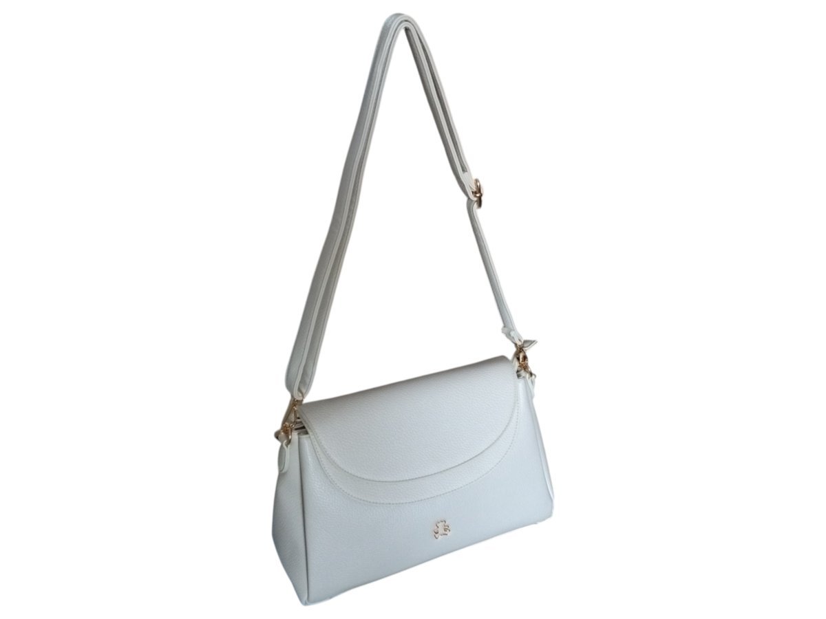 Torebka Damska, Miejska Listonoszka Na Ramię Z Eko-Skóry, Beżowy