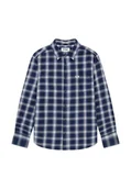 Koszule męskie - KOSZULA MĘSKA KRATKA WRANGLER 112362897 1 PKT SHIRT INDIGO PLAID XXL - miniaturka - grafika 1