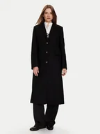 Płaszcze damskie - Tommy Hilfiger Płaszcz wełniany Classic WW0WW47445 Czarny Regular Fit - miniaturka - grafika 1