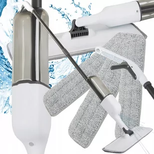 MOP PŁASKI ZE SPRYSKIWACZEM OBROTOWY SOLIDNY SPRAY 3X ZAPASOWE WKŁADY - Miotły, szufle, mopy - miniaturka - grafika 1