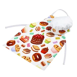 Fartuch + Czapka Little Cook Cookies zestaw małego kucharza Domarex - Śliniaki i fartuszki - miniaturka - grafika 1