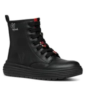 Botki damskie - Geox J PHAOLAE Girl C Botki, czarne, 36 EU, Czarny, 3.5 UK - miniaturka - grafika 1