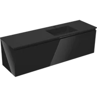 Szafki łazienkowe - Mexen Orio szafka łazienkowa 160 cm z umywalką Otis prawą, 1S, 1D, czarna połysk/czarna mat - 91A13-16047-3-BBFF70-W18P71 - miniaturka - grafika 1