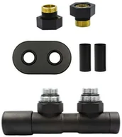 Zawory i kraniki - Zawór regulacyjny 50mm TWINS czarny strukturalny lewy GZ1/2 All in One - miniaturka - grafika 1