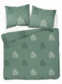 Pościel - Pościel szałwiowa z liśćmi paproci geometrycznymi – 160x200 – kolekcja Naturalis - miniaturka - grafika 1