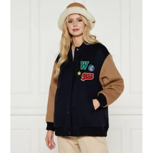 Weekend MaxMara Wełniana kurtka bomber Loose fit - Kurtki damskie - miniaturka - grafika 1