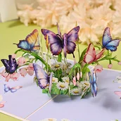 Inne - TEMU Ręcznie Robiona Kartka z Motylem 3D - Idealna na Urodziny, Walentynki i Dzień z Kopertą i Kartką z Życzeniami - miniaturka - grafika 1