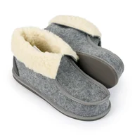 Kapcie męskie - Ireshoes Bambosze Męskie Filcowe Z Wełną Naturalną R.45 - miniaturka - grafika 1