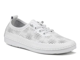 Pólbuty damskie skórzane białe S.Barski LR61-7083 ażurowe wsuwane lekkie-40 - Półbuty damskie Pólbuty damskie skórzane białe S.Barski LR61-7083 ażurowe wsuwane lekkie-40 - Półbuty damskie - miniaturka - grafika 1