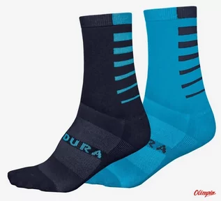 Skarpetki kolarskie - Skarpety Endura Coolmax Stripe Socks Blue (2 pary) - grafika 1