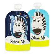 Pozostałe akcesoria kuchenne - Zebra&Me Saszetki wielorazowe na posiłki i napoje dla dzieci i niemowląt 150 ml Zebra&Me 2 szt. ZM001x - miniaturka - grafika 1