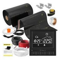 Ogrzewanie podłogowe - Folia grzewcza na podczerwień MISSION AIR Black Gold PTC 160W/m² (16mb x 50cm) + regulator Taurus Czarny - miniaturka - grafika 1