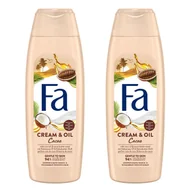 Kosmetyki do kąpieli - Cream & Oil Cacao żel pod prysznic zestaw 2x 750ml Fa - miniaturka - grafika 1