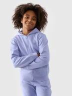 Bluzy dla dziewczynek - 4F Bluza dresowa rozpinana z kapturem dziewczęca - fioletowa 164 (13-14 lat) - miniaturka - grafika 1