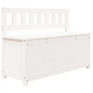 Lumarko Ławka, biała, 110x41x76,5 cm, lite drewno sosnowe - Ławki do przedpokoju - miniaturka - grafika 3