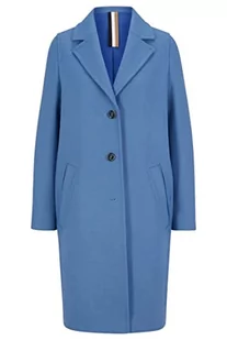 BOSS Damski C Coluise3 elegancki płaszcz z mieszanki wełny z dodatkiem kaszmiru i strukturą twill, jasnoniebieski, 44 - Płaszcze damskie - miniaturka - grafika 1