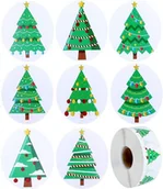 Pasmanteria - Naklejki Ozdobne Okrągłe Choinki 20 Szt. - miniaturka - grafika 1