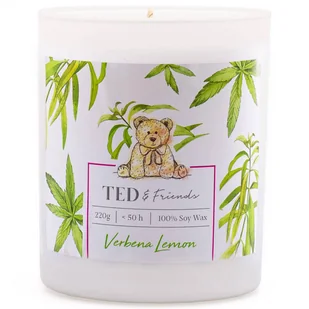Ted & Friends sojowa świeca zapachowa w białym szkle 220 g - Verbena Lemon - Świece - miniaturka - grafika 1