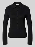 Bluzki damskie - Bluzka z długim rękawem o kroju slim fit z mieszanki lyocellu i bawełny model ‘FLURA LUREX’ - miniaturka - grafika 1