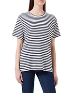Koszulki i topy damskie - LTB Jeans Kaloga damska koszulka, beżowe, granatowe paski 12794, XXL - miniaturka - grafika 1