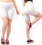 Legginsy - Legginsy damskie 1/2 Kolarki Krótkie Spodenki Białe XXL - miniaturka - grafika 1