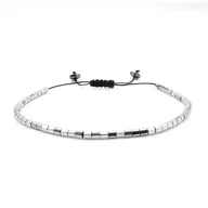 Bransolety męskie - Bransoletka srebrna / grafitowa - koraliki z możliwością regulacji - kamienie naturalne hematyt EM - EM Men's Accessories - miniaturka - grafika 1
