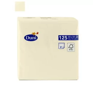 Duni Sales Poland SERWETKI 33/2W KREMOWE TISSUE 125 SZT. (180377) - Dekoracja stołu - miniaturka - grafika 1