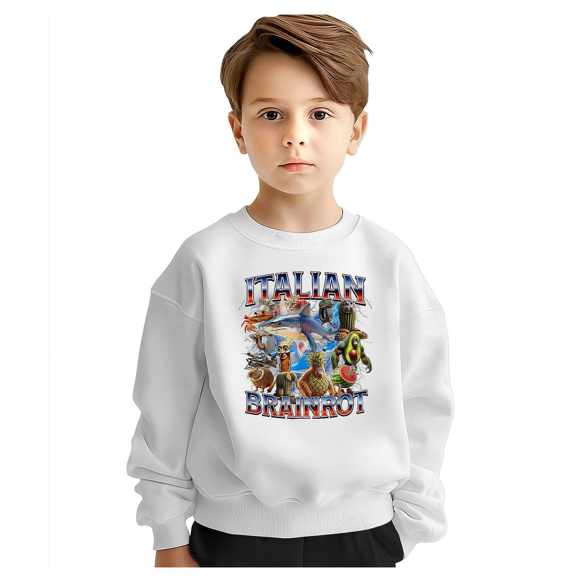 BLUZA DZIECIĘCA ITALIAN BRAINROT MEM 134-140 DLA CHŁOPCA DZIEWCZYNKI
