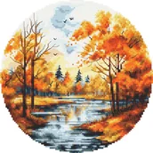 Pasmanteria - Haft krzyżykowy - Zestaw do haftu - Jesienny pejzaż - miniaturka - grafika 1